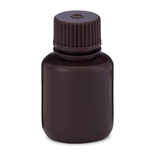 Diamond RealSealBottle, Narrow Mouth Boston Round, Amber HDPE with Amber PP Closure, 30mL, 12/bg