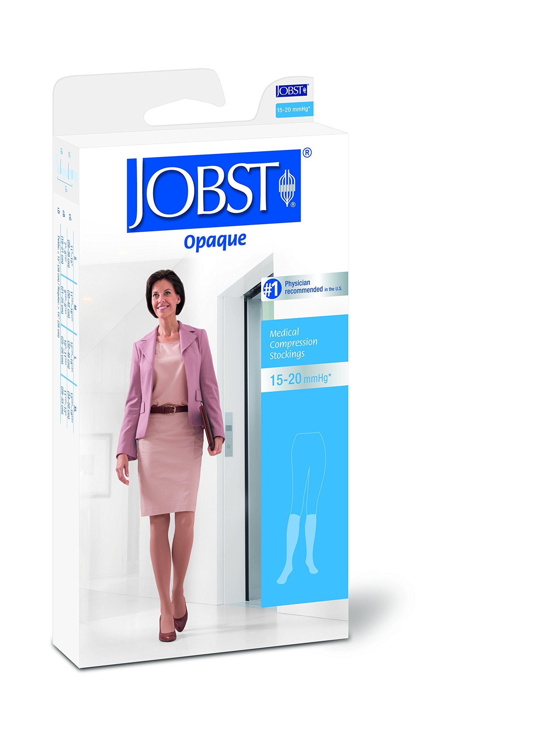 Compression Hose, Knee High, 15-20 mmHG, Open Toe, Petite, Natural, X-Large (Continental US Only)