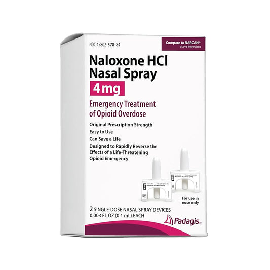 Naloxone Hydrochloride Nasal Spray, OTC, 4 mg/Spray, 0.003 fl oz Single-Dose Nasal Spray Device, 2/pk