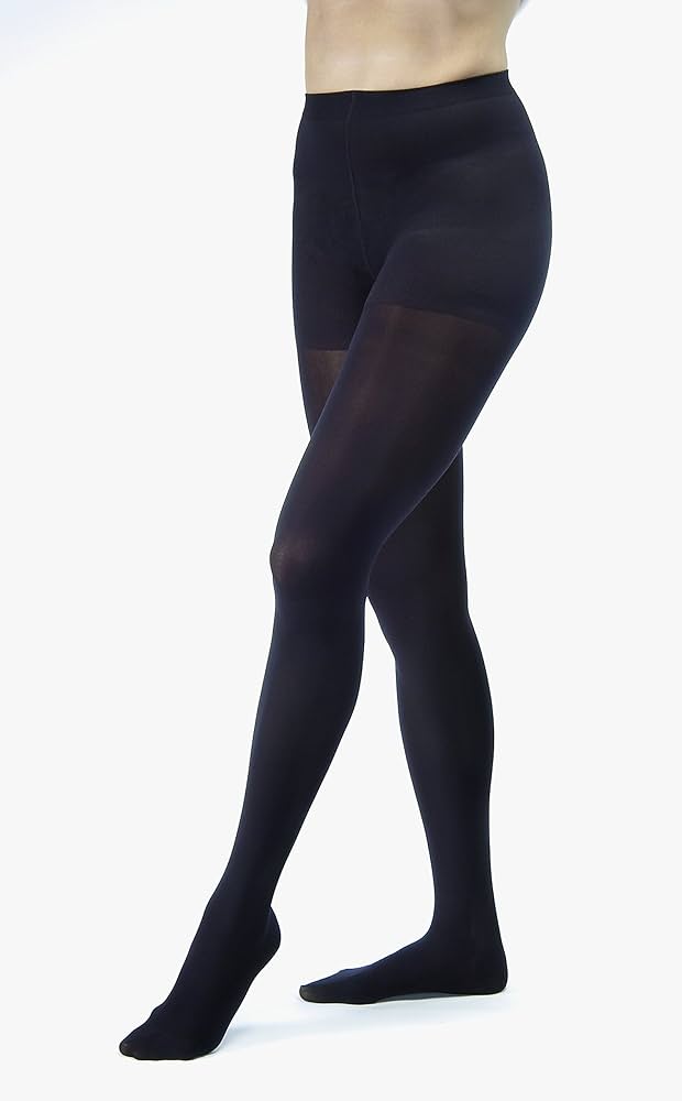 Compression Hose, Waist High, 30-40 mmHG, Closed Toe, Classic Black, Large (Continental US Only)
