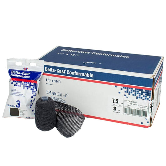Delta-Cast Conformable Casting Tape, Polyester, 3" x 4 yd, Black, 10/bx (Continental US Only)