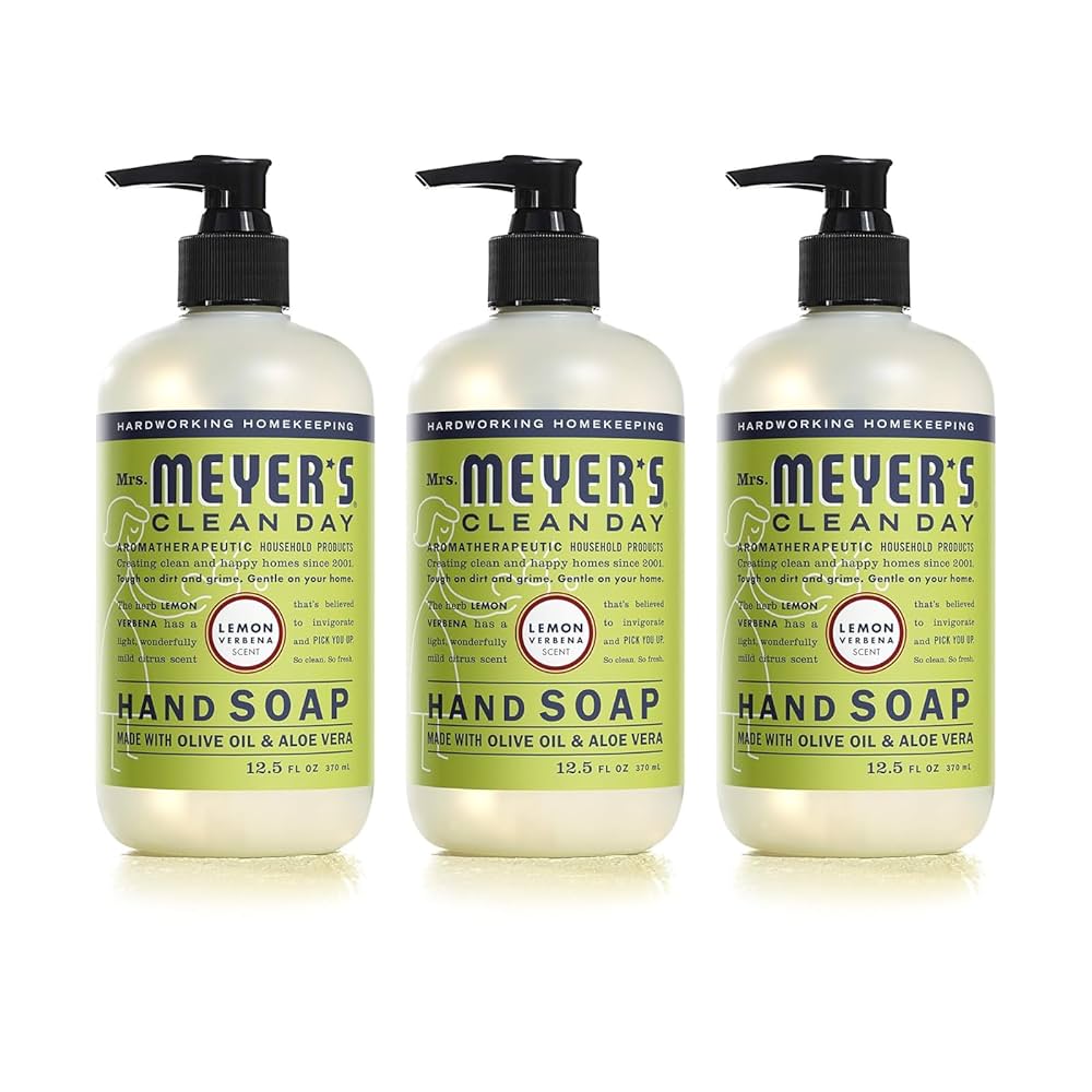 Mrs. Meyer's Clean Day Liquid Hand Soap, Lemon Verbena, 12.5floz, 6/cs