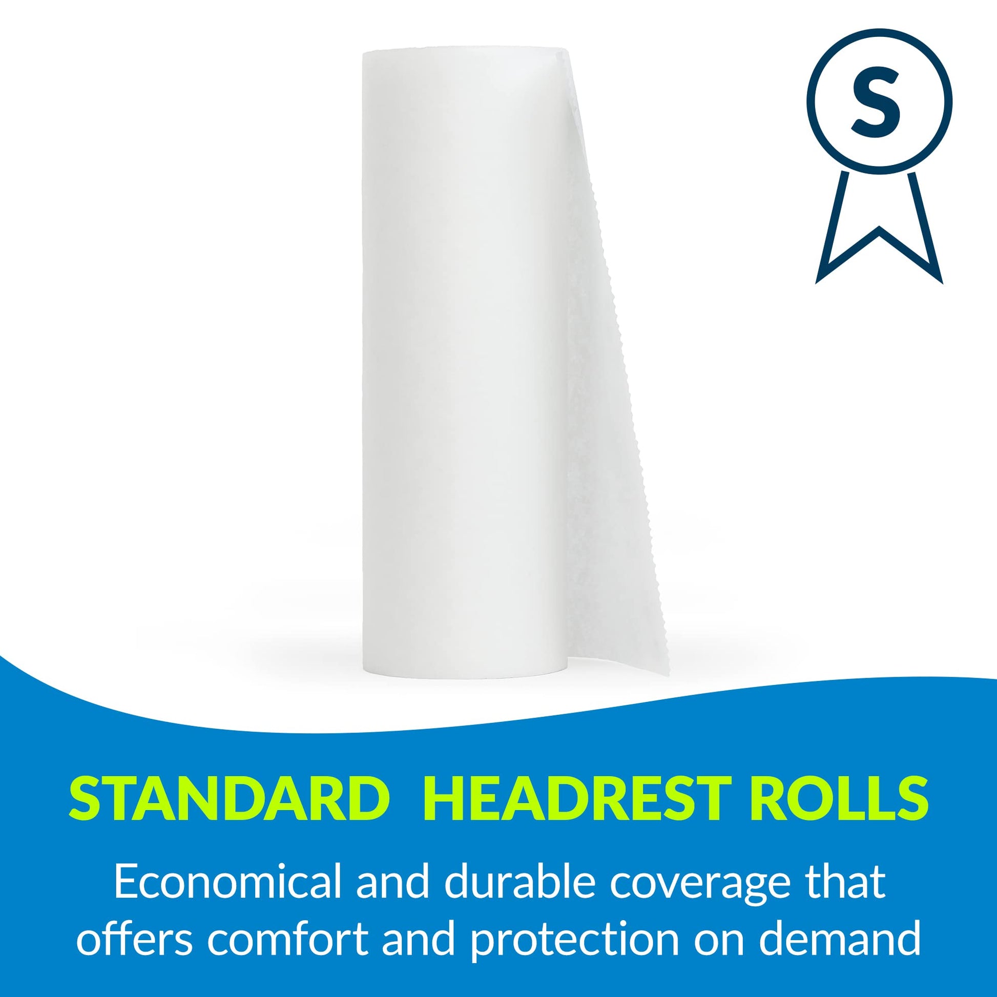 Headrest Rolls, Standard Crepe, 8.5" x 125', 25/cs (39 cs/plt)