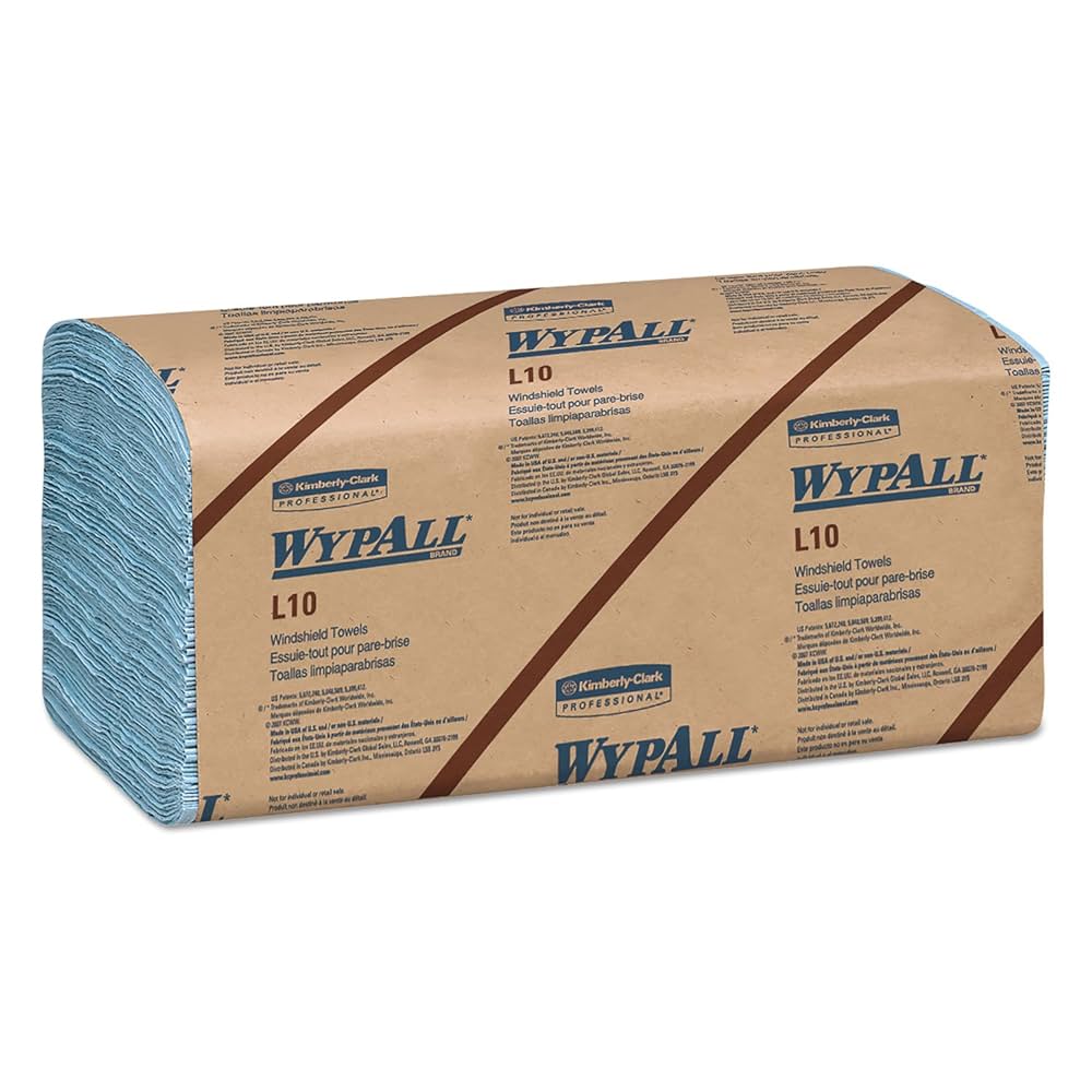 WYPALL L10 Windshield Towel, Blue, 9.3" x 10.25", 140/bx, 16 bx/cs (Products cannot be sold on Amazon.com or any other 3rd party site) (US Only)