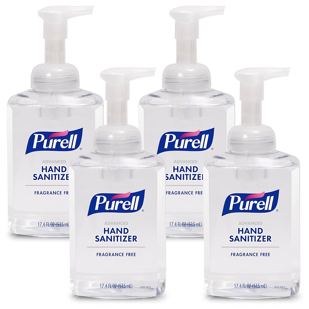 PURELL Advanced Hand Sanitizer Fragrance Free Foam, 17.4 fl oz Pump Bottle, 4/cs