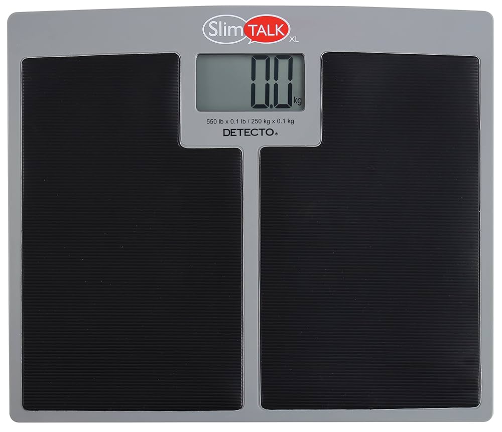 Talking Home Health Scale, 550 lb x 0.1 lb / 250 kg x 0.1 kg, Black Rubber Mat (DROP SHIP ONLY)