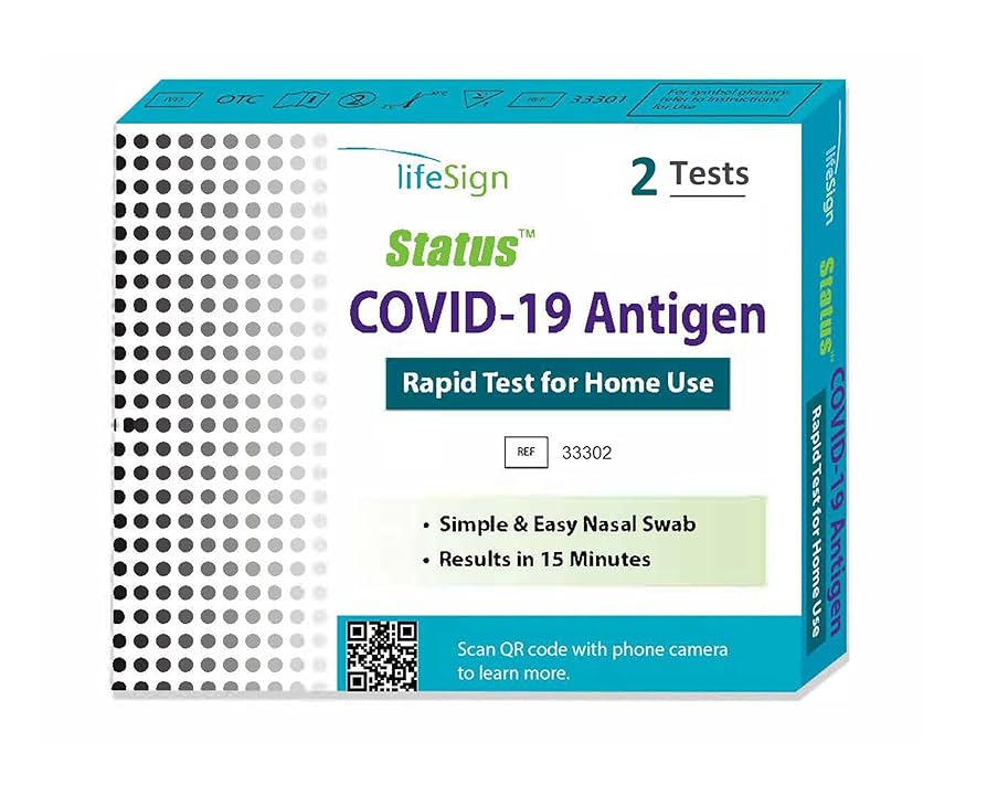 Covid-19 Antigen Rapid Test for Home Use, Rapid Immunoassay for SARS-Cov-2 Antigen, 2 test/kt