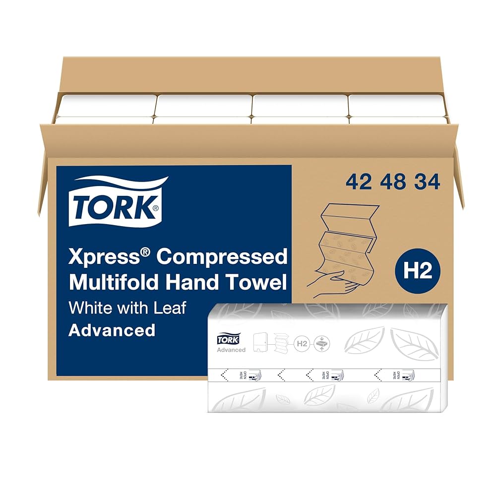 Hand Towel, Multifold, Advanced, White, 1-Ply, H2, 9.5" x 3", (Compressed) 250 sht/pk, 12 pk/cs (135 cs/plt)