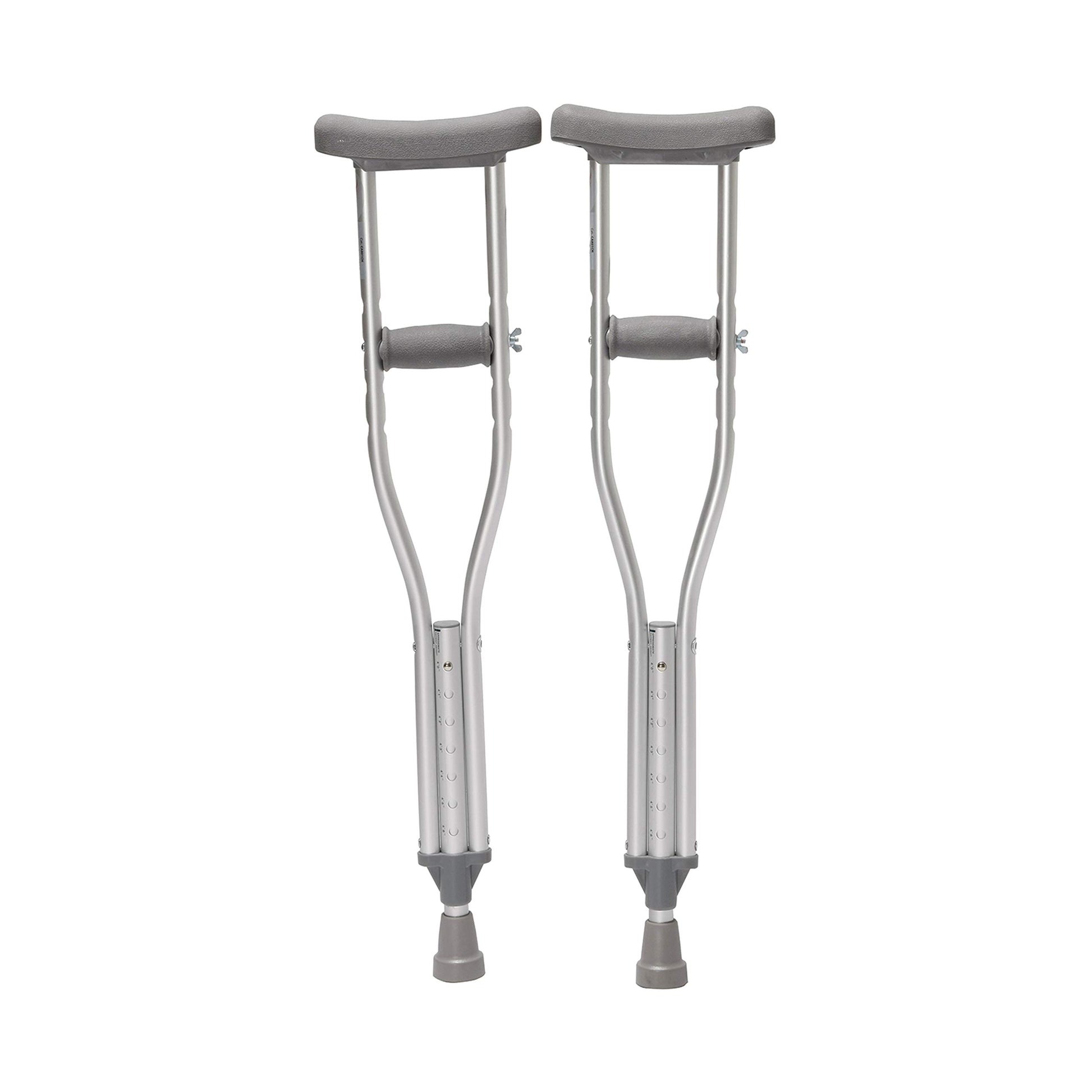 Crutch Axillary, Push Button, Adjustable, Aluminum, Child, 4' 0" - 4' 6", 300 lb Capacity, 8 pr/cs (Continental US Only)