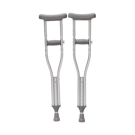Crutch Axillary, Push Button, Adjustable, Aluminum, Child, 4' 0" - 4' 6", 300 lb Capacity, 8 pr/cs (Continental US Only)