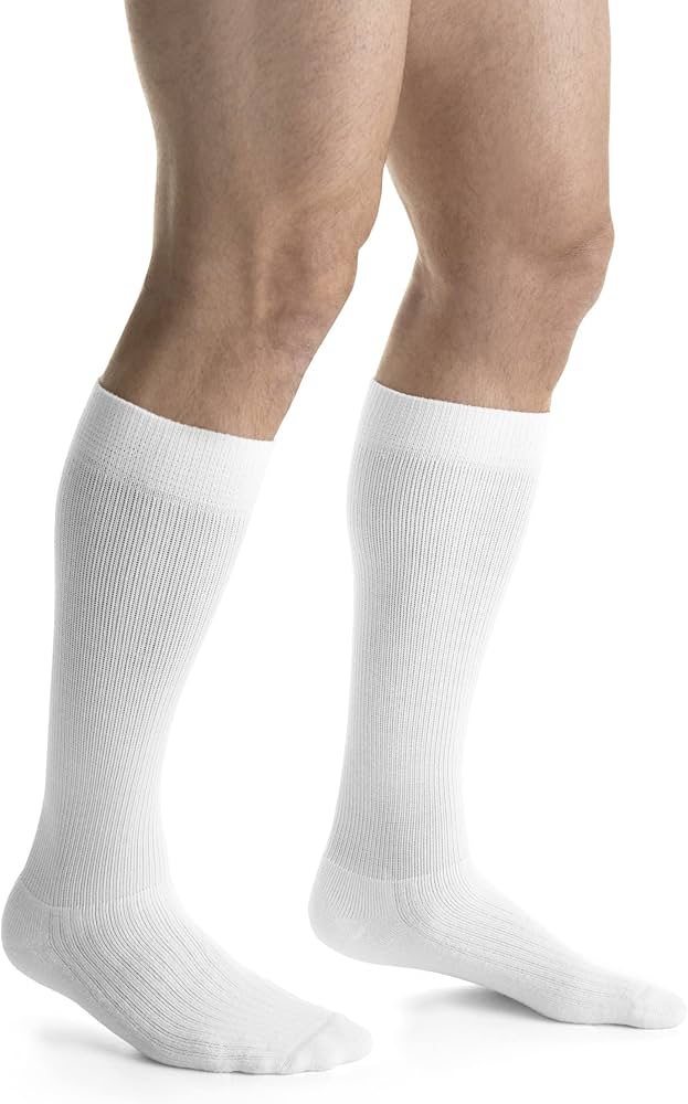 Compression Sock, Knee High, 30-40 mmHG, Closed Toe, Cool White, Large, Full Calf (Continental US Only)
