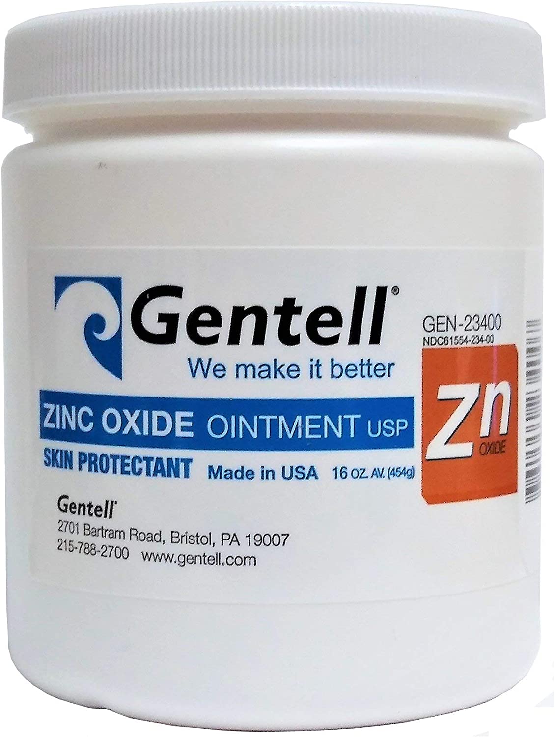 Zinc Oxide Ointment, 16 oz, Jar, 12/cs