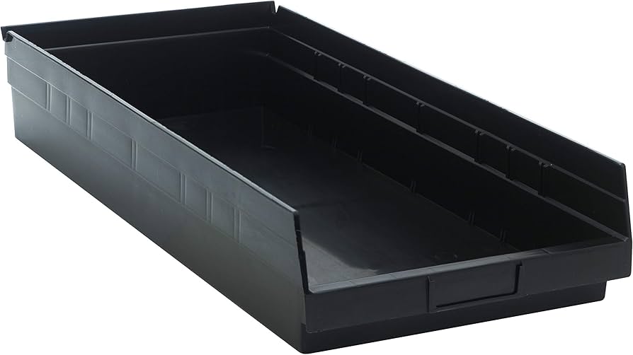 Shelf Bin, 23 5/8" x 11 1/8" x 4", Black, 6/ctn (DROP SHIP ONLY)