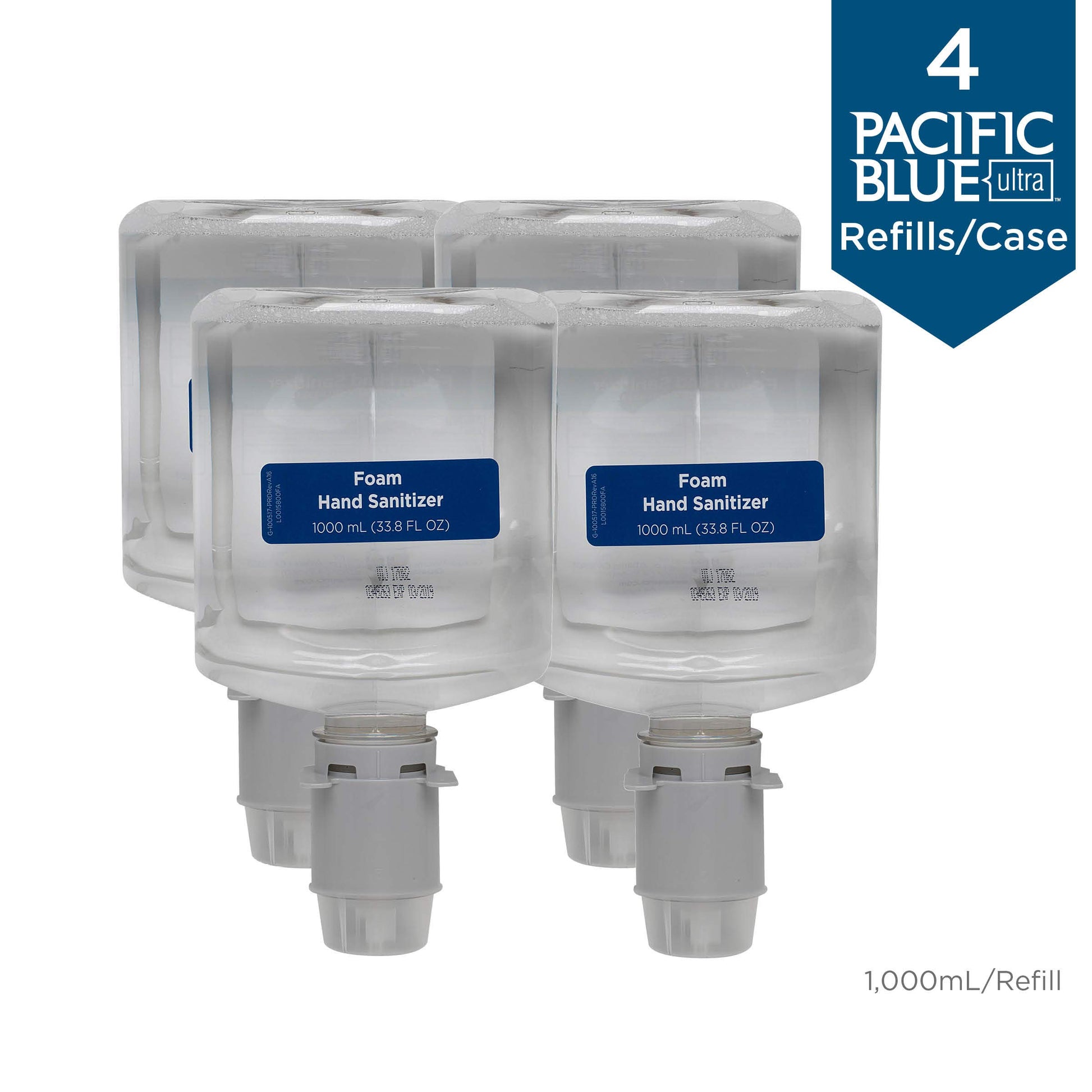 Pacific Blue Ultra Foam Hand Sanitizer, Fragrance-Free, 1000 mL, 4/cs (DROP SHIP ONLY) (Item on Manufacturer Backorder - Inventory Limited when Available)