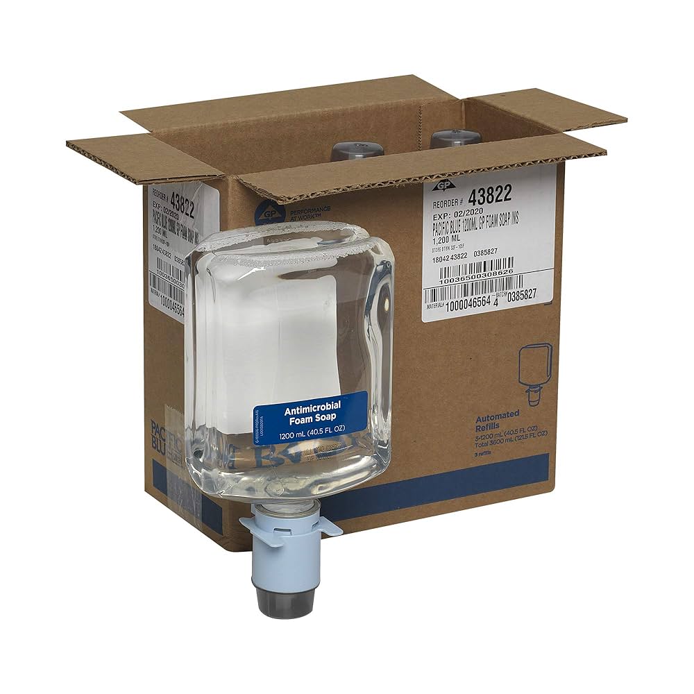 Pacific Blue Ultra Automated Touchless Antimicrobial Foam Soap Dispenser Refill, Dye & Fragrance Free, 1200 mL, 3/cs (Vendor MOQ 50 CS) (DROP SHIP ONLY)<img align="middle" src="/images/MOQ.png" border="0" title="MOQ">