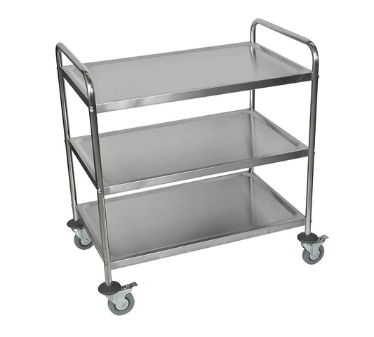 Cart, Stainless Steel, Three Shelves, 33.5"W x 21"D x 37"H, Weight Capacity 200 lbs., Assembly Required