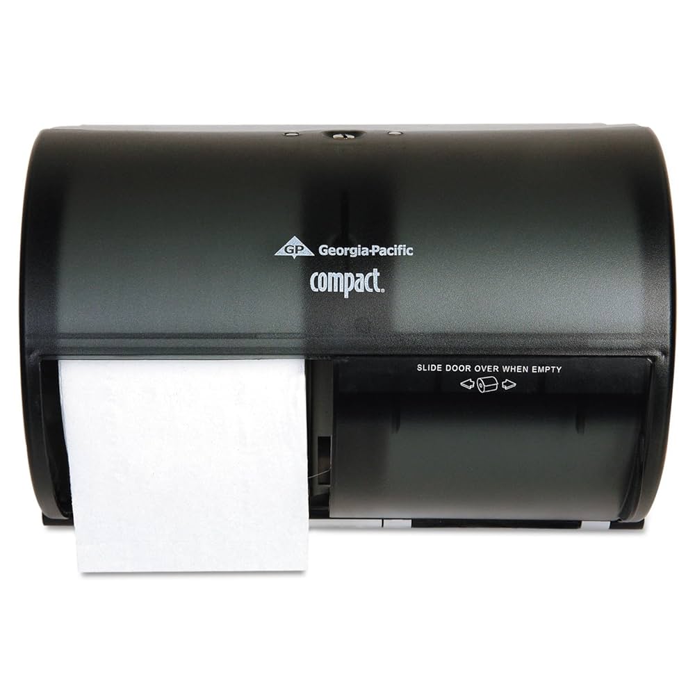 COMPACT Tissue Dispenser, Black, 2-Roll, Side-By-Side, Coreless, High Capacity, 1/cs (DROP SHIP ONLY)