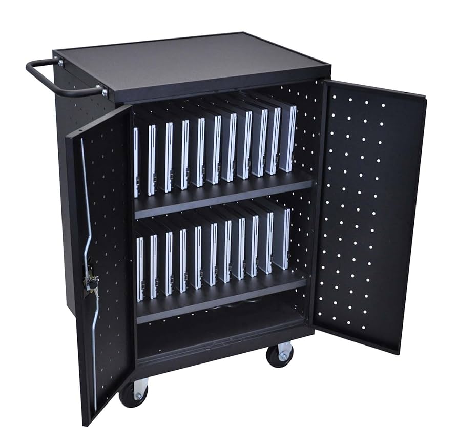 24-Laptop/Chromebook Compact Charging Cart, 14 W x 21.15 D x 39.625 H, 10ft Cord (DROP SHIP ONLY)