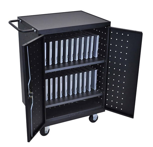 24-Laptop/Chromebook Compact Charging Cart, 14 W x 21.15 D x 39.625 H, 10ft Cord (DROP SHIP ONLY)