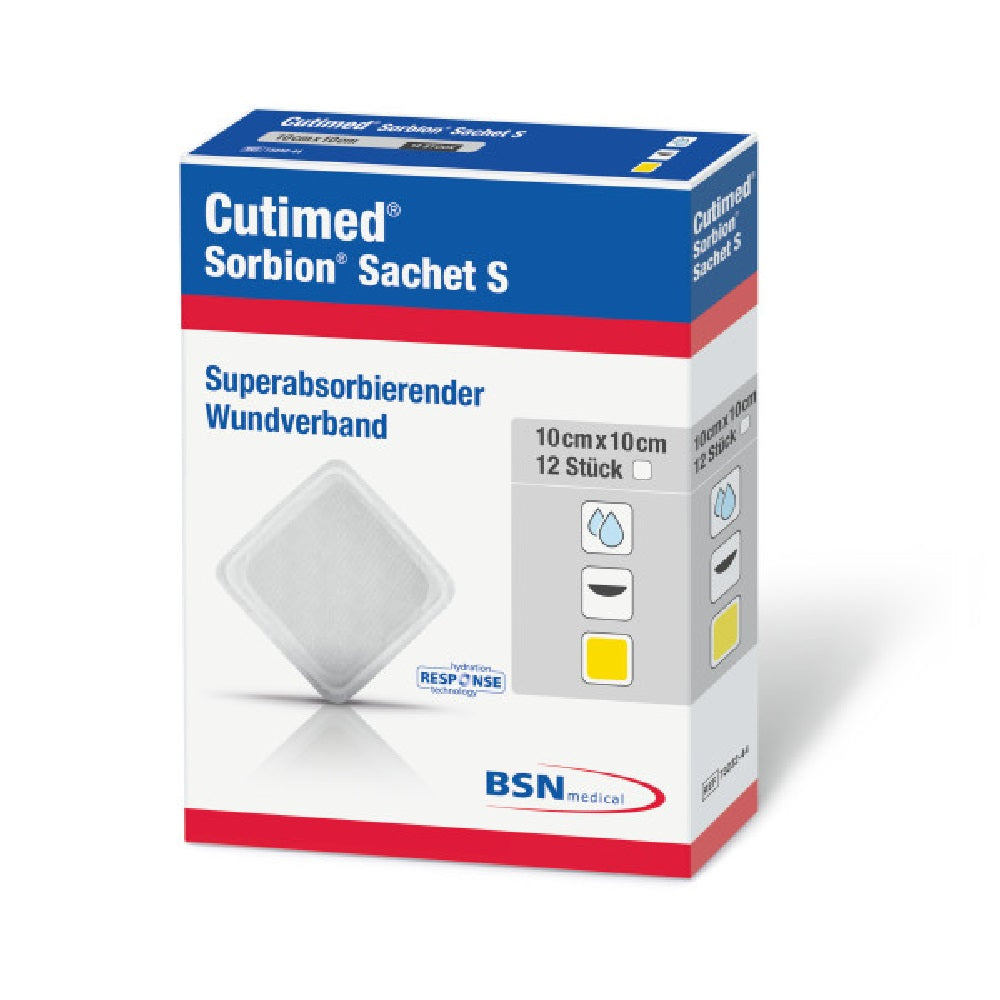 Wound Dressing Cutimed Sorbion, Sachet, S Cellulose Polypropylene, 3" x 3", 10/bx (Continental US Only)
