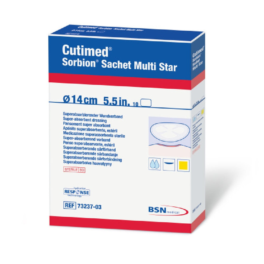 Hydroactive Wound Dressing Cutimed Sorbion, Sachet Multi Star Cellulose, Gel Forming Polymer, 5 1/2", 10/bx (Continental US Only)
