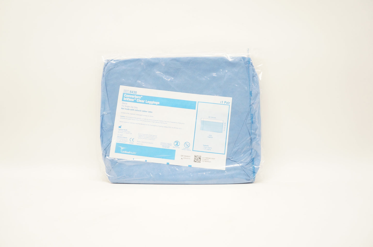 Surgical Leggings, 31" x 51", Clear Plastic and Basic Fabric, Folded, 6" Cuff, Sterile, 20/cs (Continental US Only)