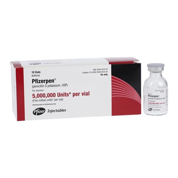 Pfizerpen (Buffered), 5 MU Vial (Rx) (Item is Non-Returnable) (We must have your Wholesale Drug License on File before shipping this product) (US Only, Excluding IN and ND)