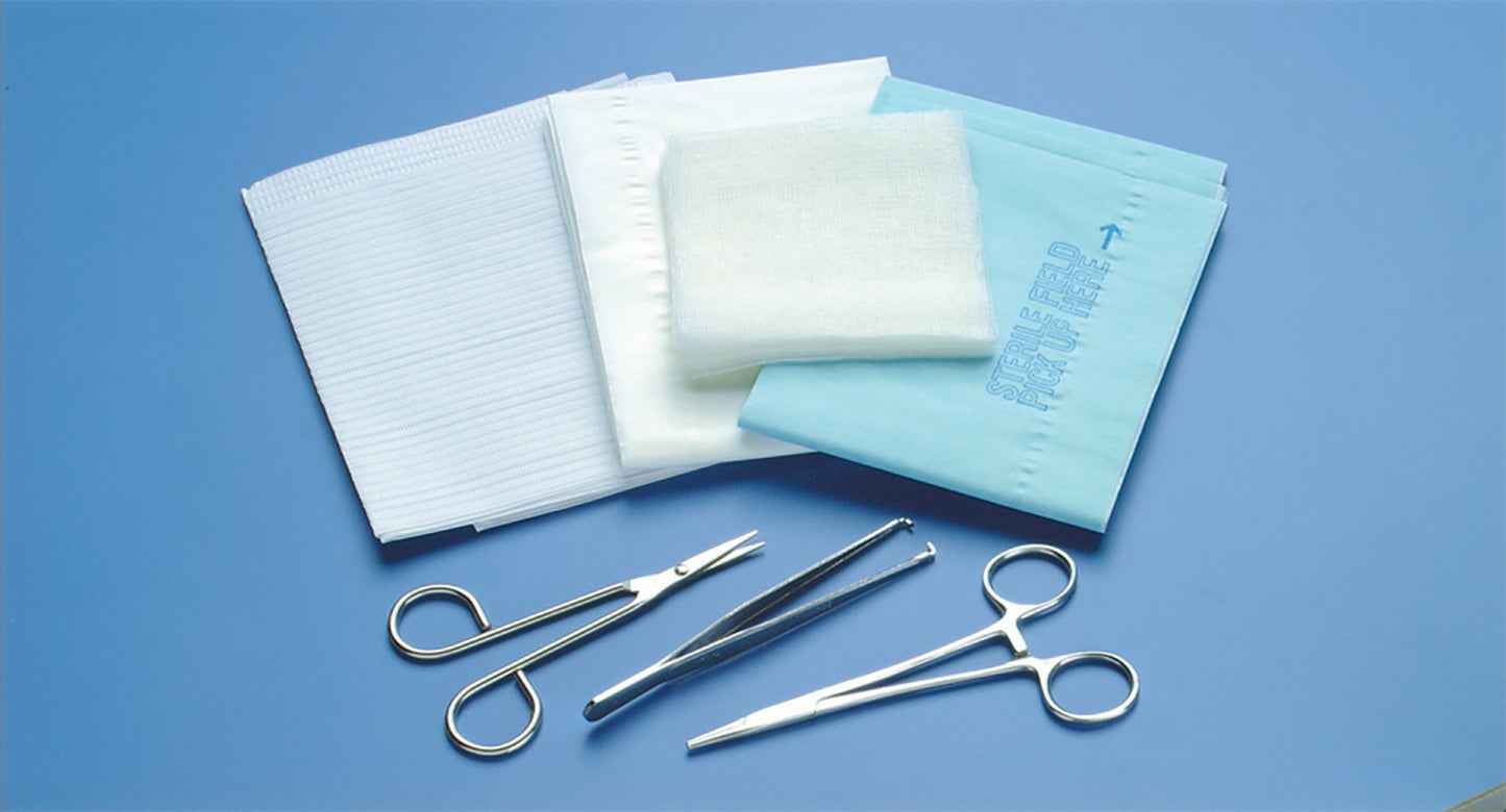 Minor Laceration Tray, No Instruments, Sterile, 20/cs