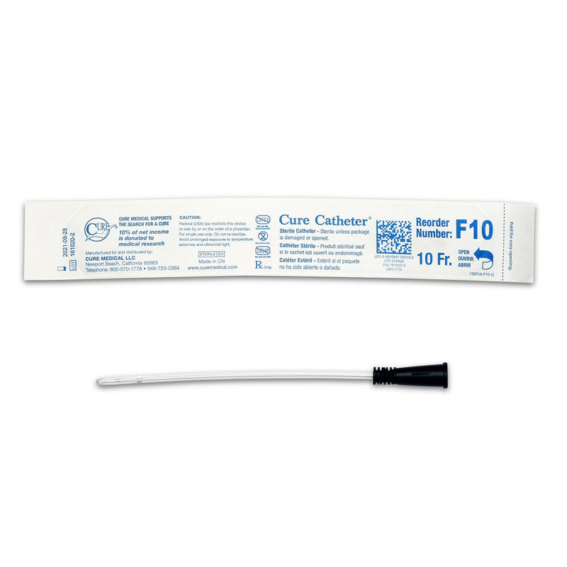 Catheter, Female, Uncoated, Single-Use, 6", Straight Tip, 10FR, 30/bx, 10 bx/cs (Continental US Only)