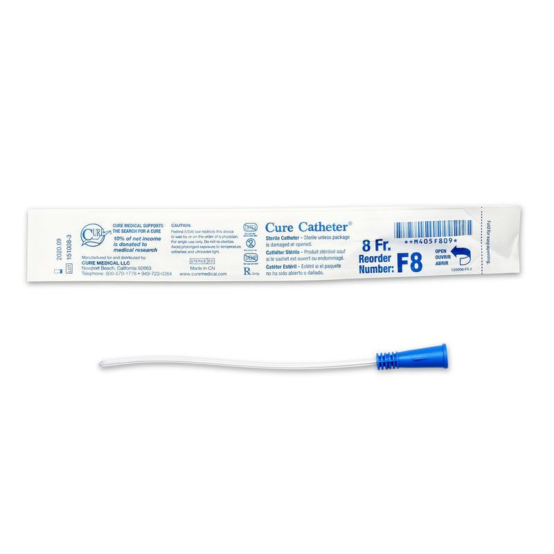 Catheter, Female, Uncoated, Single-Use, 6", Straight Tip, 8FR, 30/bx, 10 bx/cs (Continental US Only)