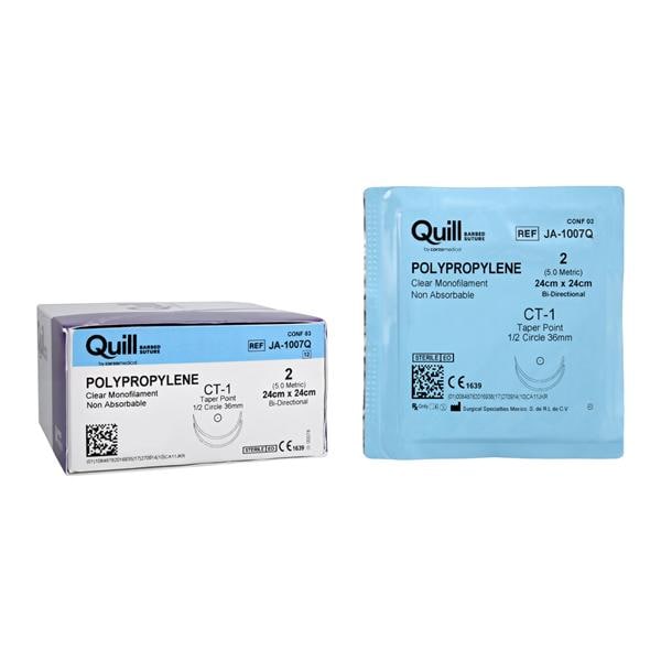 Polypropylene Suture, Taper Point, Size 2, 24cm x 24cm, 36mm, 1/2 Circle, 12/bx