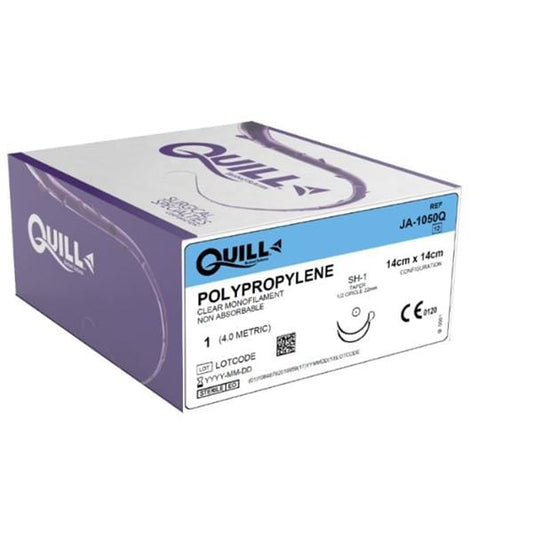 Polypropylene Suture, Taper Point, Size 1, 14cm x 14cm, 22mm, 1/2 Circle, 12/bx