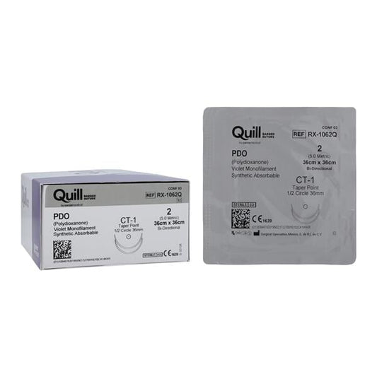PDO Suture, Taper Point, Size 0, 24cm x 24cm, 36mm, 1/2 Circle, 12/bx