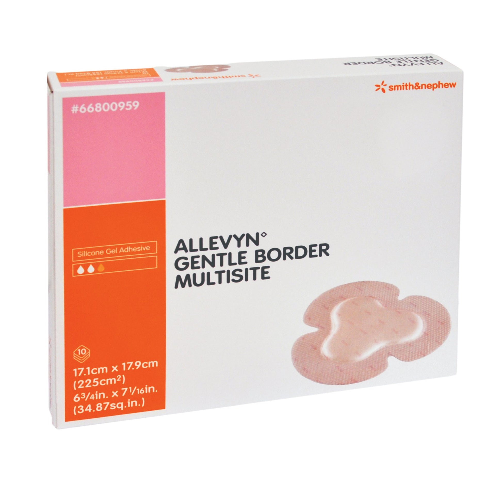 Gentle Border Dressing, Multisite, 6_" x 7 1/16", 10/bx, 6 bx/cs