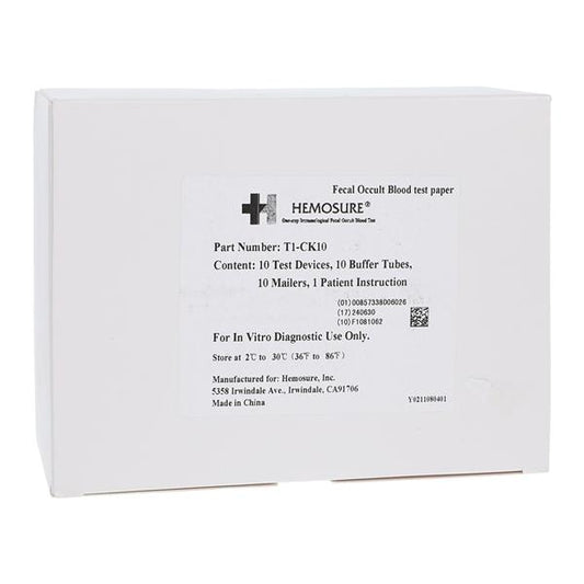 10 Test Cassettes, 10 Collection Tubes, 10 Home Kit Mailers, 10 test/bx
