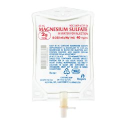 Magnesium Sulfate in Water for Injection, 40 mg/ml, 50 ml Flexible Container, 24/cs (Rx) (Item is Non-Returnable) (We must have your Wholesale Drug License on File before shipping this product) (US Only, Excluding IN and ND)