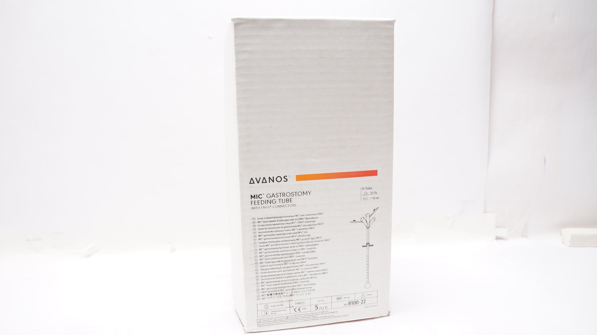 Gastrostomy Tube, 22FR with ENFit Connector, 7-10mL Balloon (Item is on Manufacturer backorder with an expected release date of 5/22/23) (US Only) (Authorized Distributor Sub-Agreement Required  - See Manufacturer Details Page)