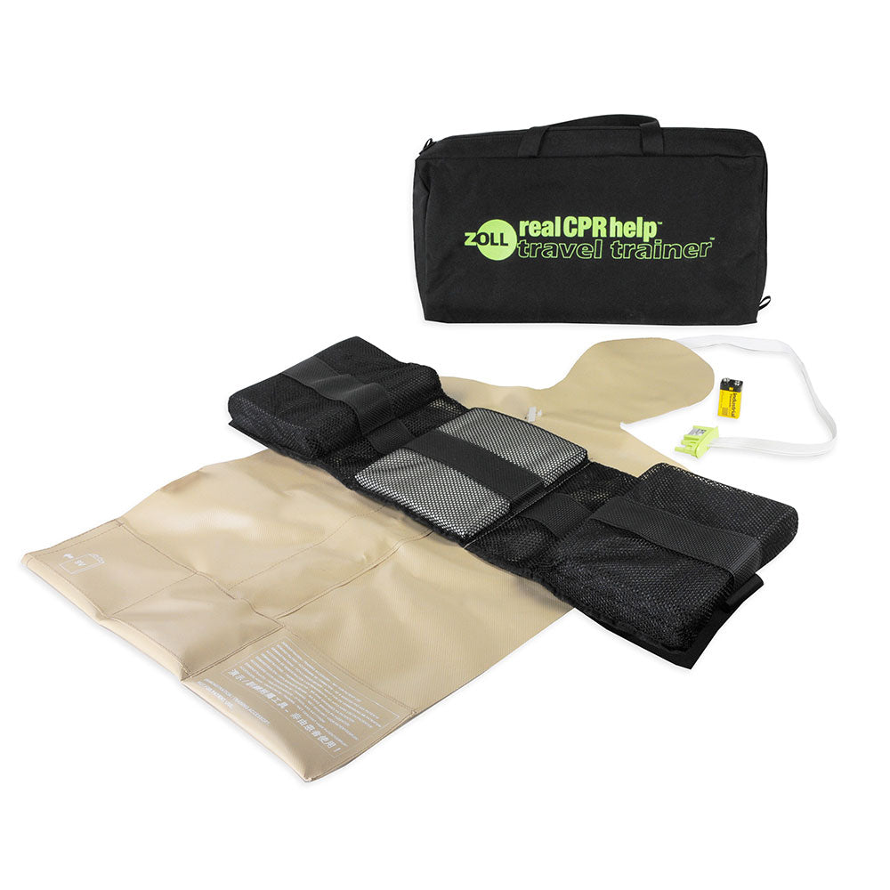 Real CPR Help Travel Trainer, Practice and/or Demonstrate AED_PLUS, Built-in Heart Rhythm Simulator, Zippered Carry Case, Includes 9 Volt Battery