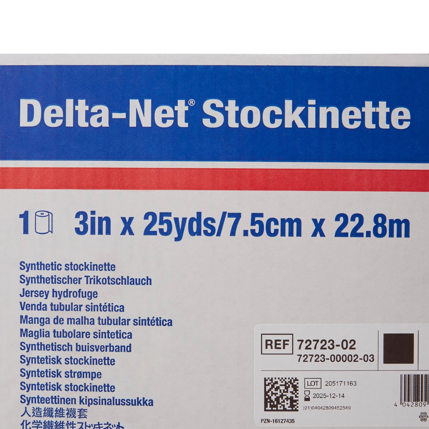 Delta-Net Stockinette, Synthetic, 3" x 25yd, Black, Non-Sterile, 2/cs (Continental US Only)