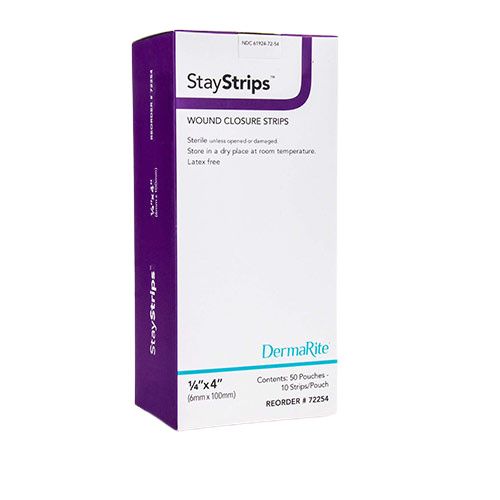 StayStrips Wound Closure Strips, 1/4" x 4", 50 pouches/bx