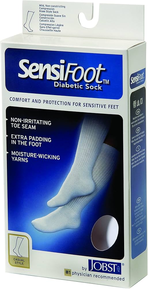 Diabetic Sock, Crew Style, Closed Toe, Black, X-Large, 1 pair (Continental US Only)