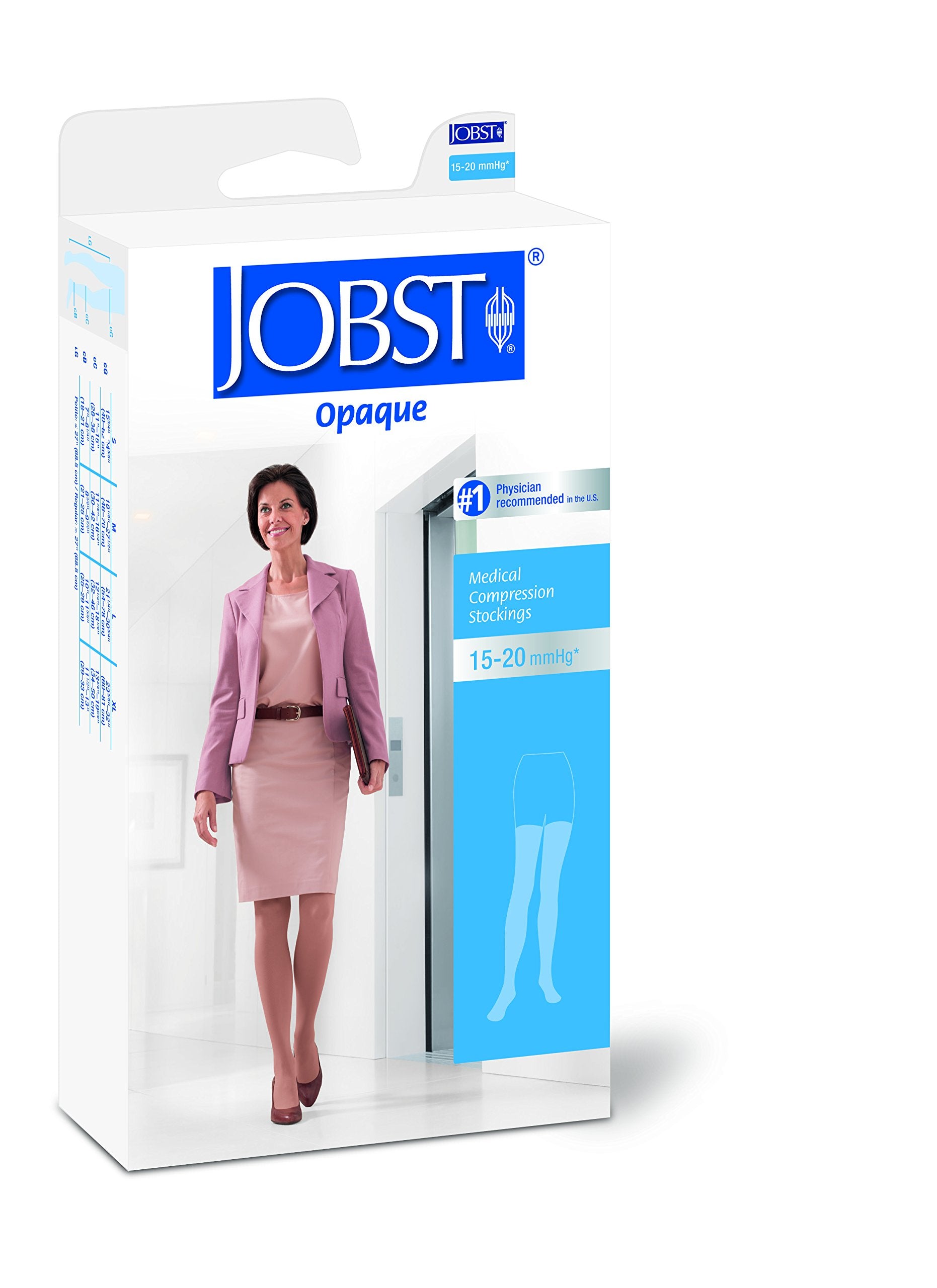 Compression Hose, Thigh High, 15-20 mmHG, Open Toe, Classic Black, Small (Continental US Only)