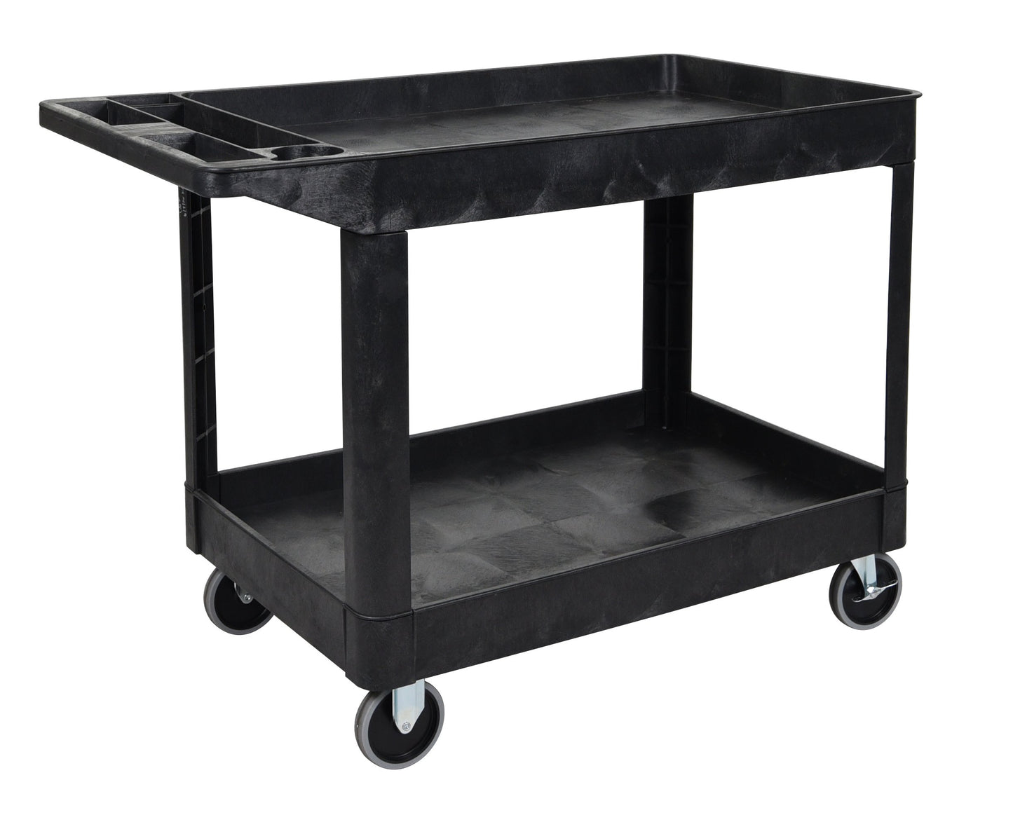 Utility Cart, Two Shelves (2.5" Deep), Heavy-Duty, Overall dimensions: 24.5"W x 45.5"L x 33"H (DROP SHIP ONLY)