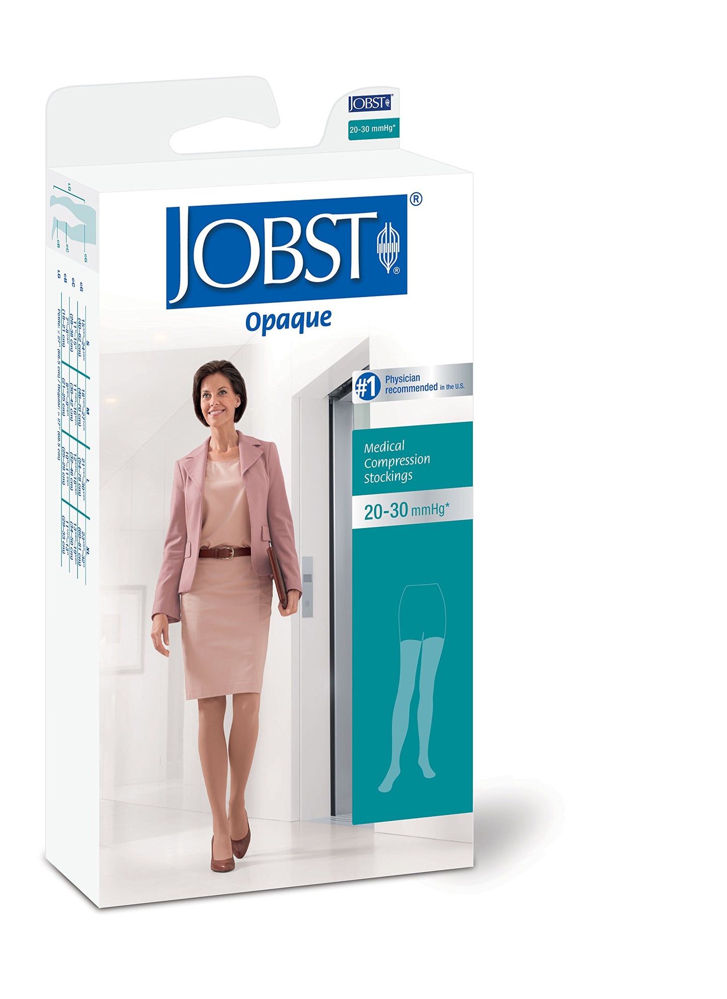 Compression Hose, Thigh High, 20-30 mmHG, Open Toe, Honey, Large (Continental US Only)