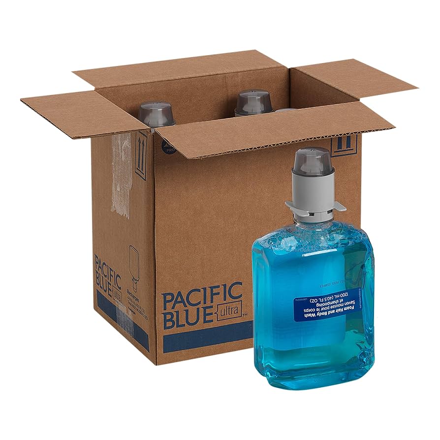 Pacific Blue Ultra Manual Dispenser Refill, Refreshing Aloe, Foam Hair & Body Wash, 1200 mL, 4/cs (Vendor MOQ 50 CS) (DROP SHIP ONLY)<img align="middle" src="/images/MOQ.png" border="0" title="MOQ">