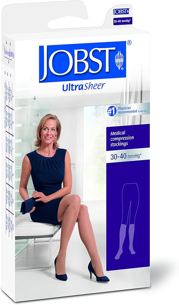 Compression Stocking, Knee High, 30-40 mmHG, Closed Toe, Suntan, Small (Continental US Only)