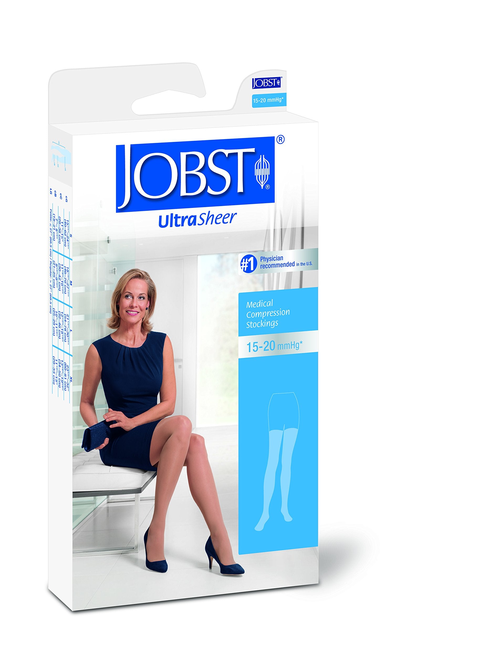 Compression Stocking, Thigh High, 15-20 mmHG, Closed Toe, Suntan, Medium (Continental US Only)