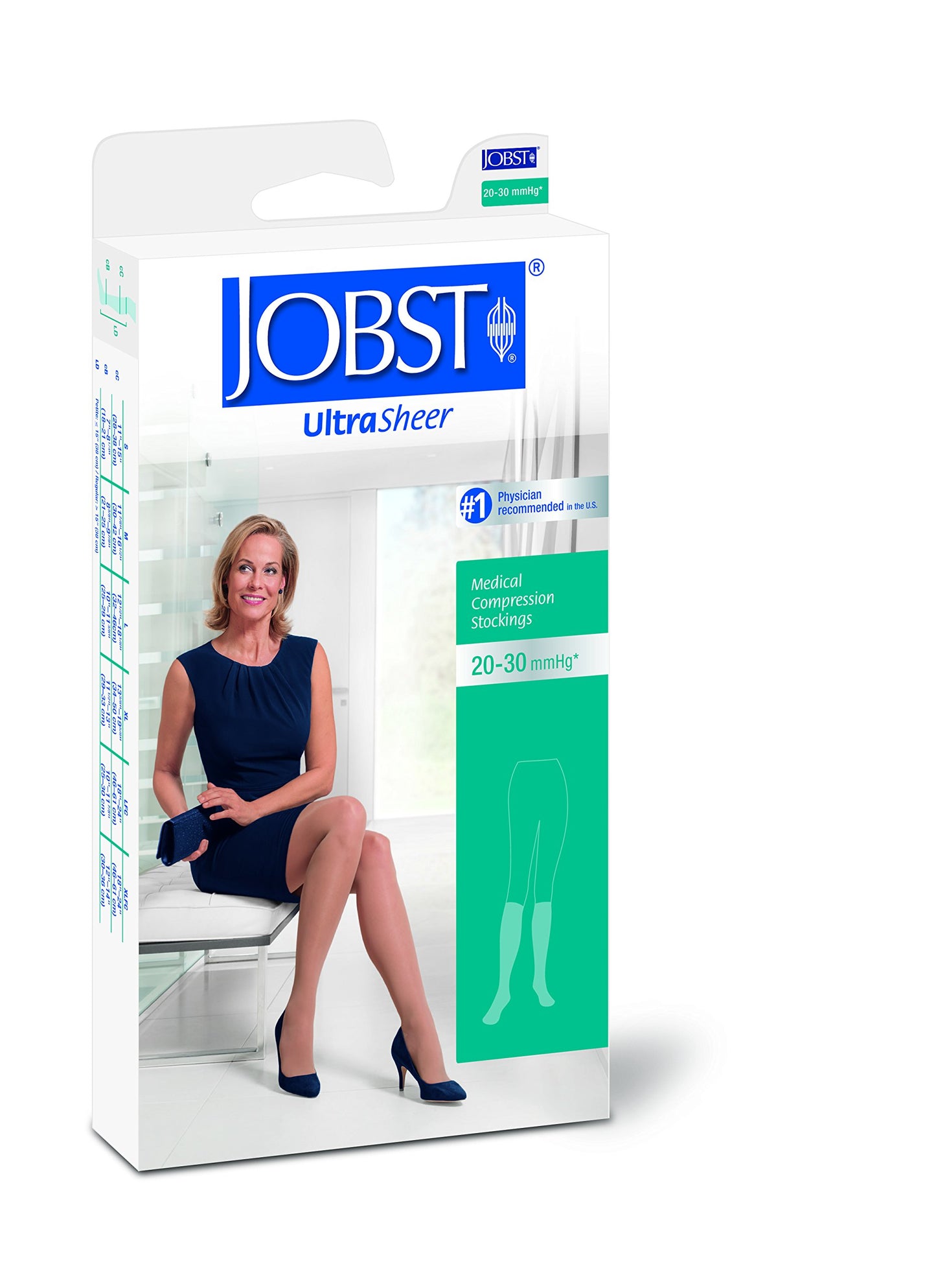 Compression Stocking, Knee High, 20-30 mmHG, Closed Toe, Petite, Classic Black, Small (Continental US Only)