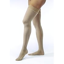 Compression Hose, Thigh High, 15-20 mmHG, Closed Toe, Natural, Large (Continental US Only)