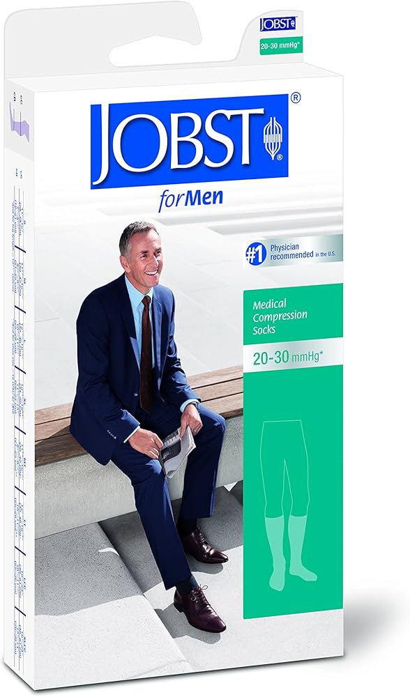 Sock, Knee High, 20-30 mmHG, Closed Toe, Black, X-Large, Full Calf (Continental US Only)